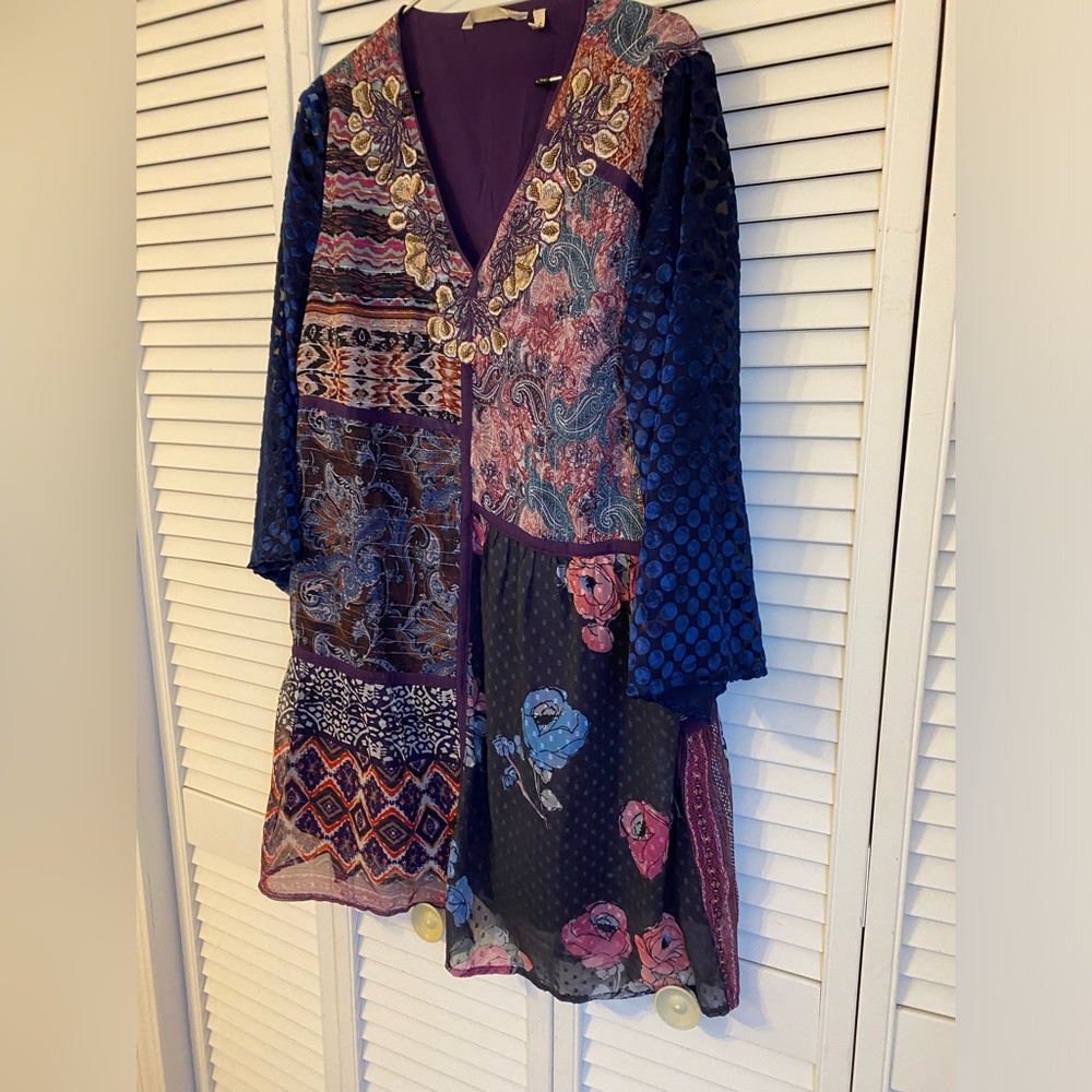 Soft Surroundings Beaded Patchwork Tunic Top Medi… - image 2